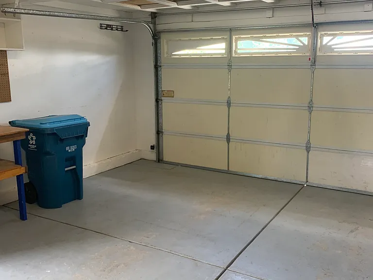 Double garage with extra storage above door
