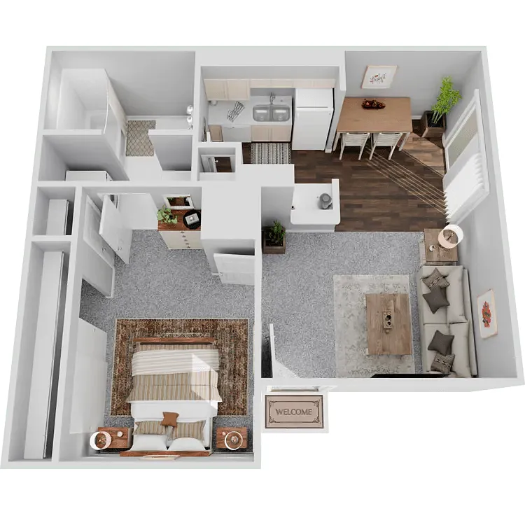 Floor plan 1 bedroom 1 bath