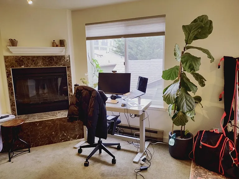 Upper Level Living Room and Fireplace