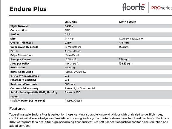 Shaw Luxury Vinyl Specs