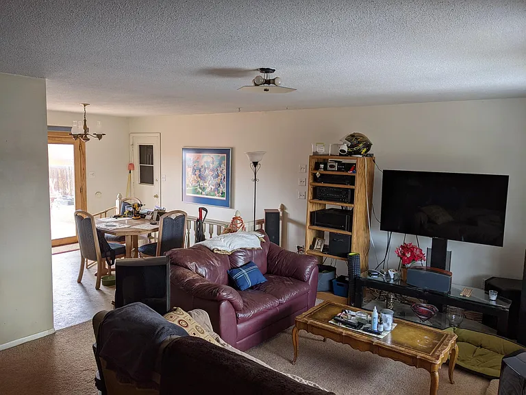 Upstairs living room and dining room