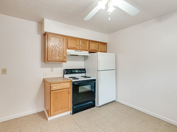 Kitchen equipped with refrigerator stove and dishwasher