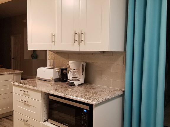 Granite counters in kitchen