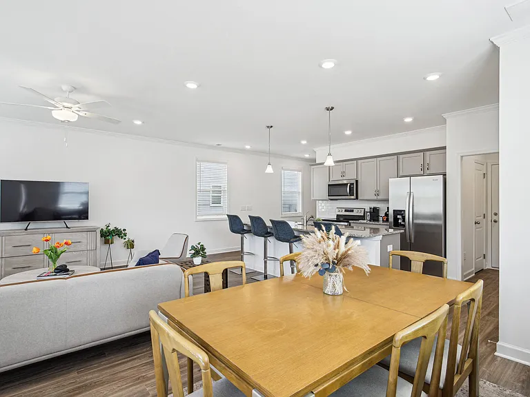A refined living area offering a graceful view of the home's living and dining space