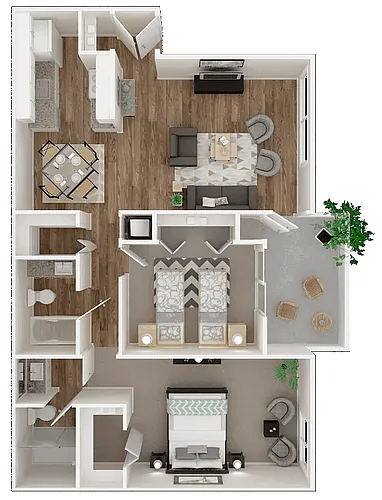Floor plan Standard Two Bed Two Bath