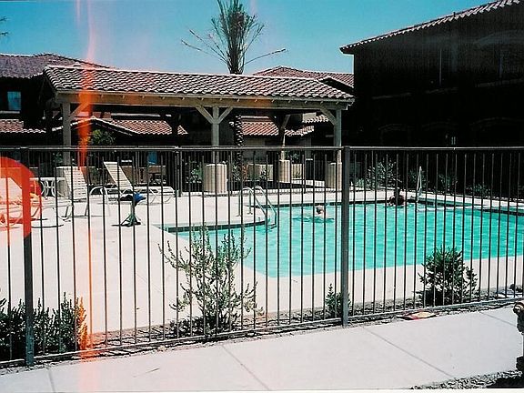Balcony over looks the pool