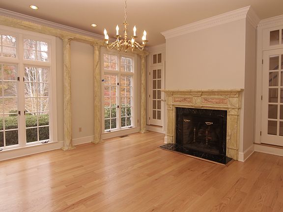 Living Room with French Doors and Fireplace