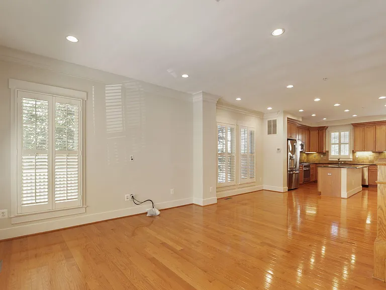 Living Room Dining Room with Hardwood Floors