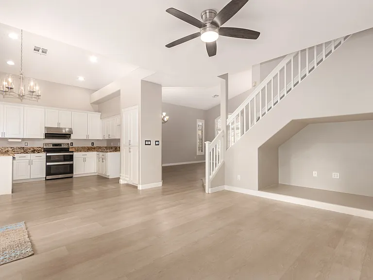 Bright Family Room Connected to the Kitchen