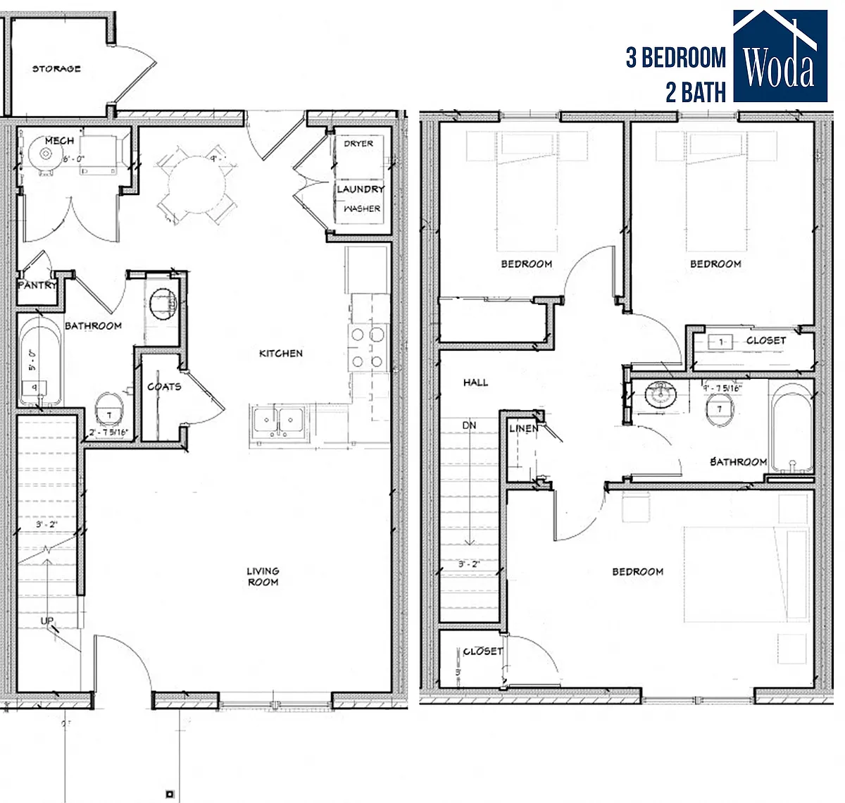 Floor plan Three Bedroom