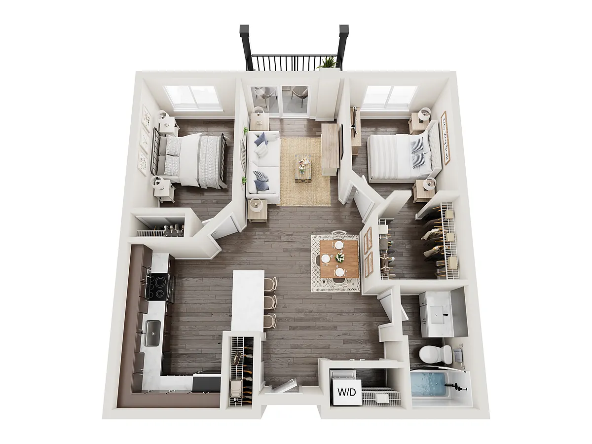 Floor plan 2 Bedroom C - 2nd Back