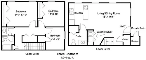 Floor plan 3 BR TH
