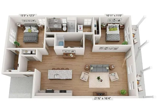 Floor plan Two Bedroom