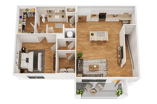 Floor plan 1 BR-G