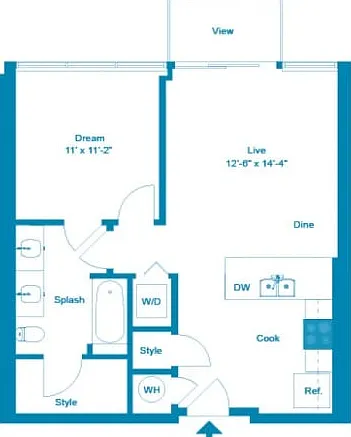 One Bedroom One Bath (662 SF) One Bedroom One Bath (662 SF)