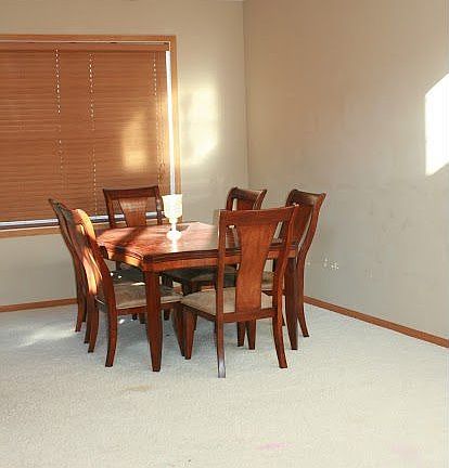 Dining opens to kitchen