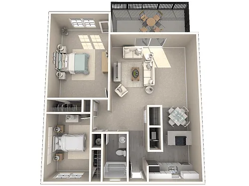 Floor plan 2 Bed 1 Bath