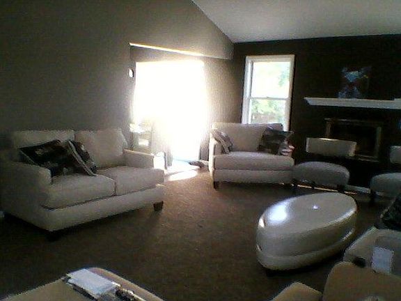 living area with fireplace 