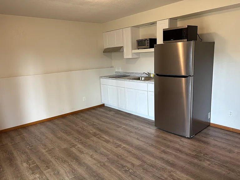 Brand new kitchenette and full sized LG fridge