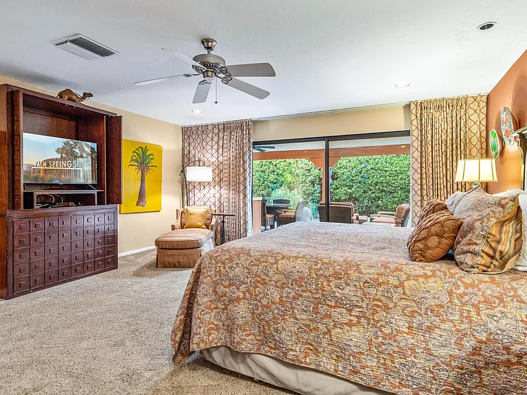 King bed in first master with flat screen Smart t.v.