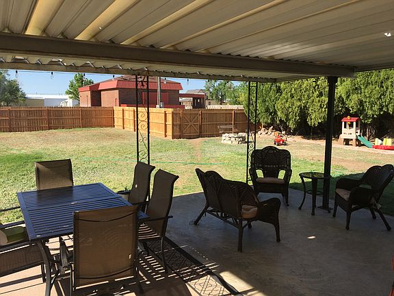 Large back yard and patio. 
