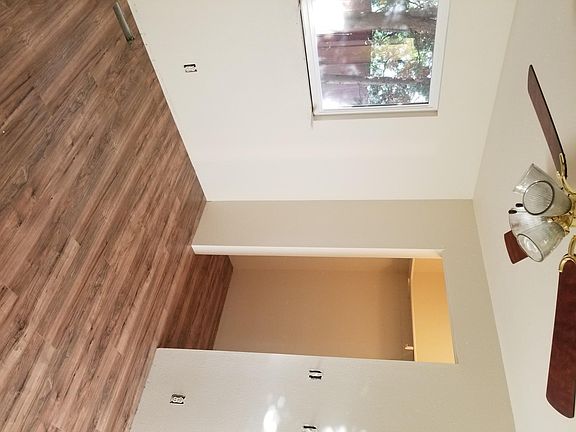 Master bedroom with walk-in closet. Remodel in progress.