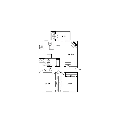 Floor plan B2 Renovated with Quartz