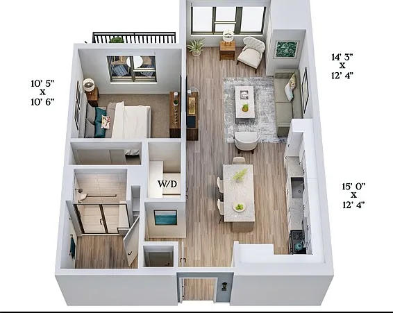 B4 | 1x1 | 665 sq ft B4 | 1x1 | 665 sq ft