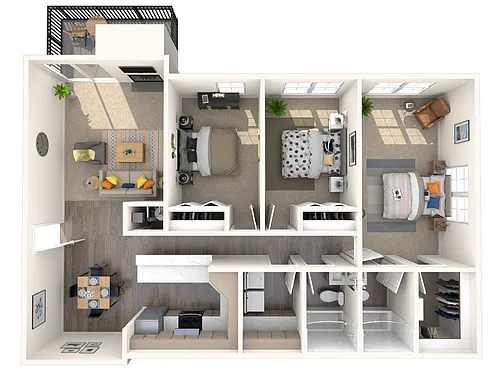 Floor plan 3 Bedroom Apartment