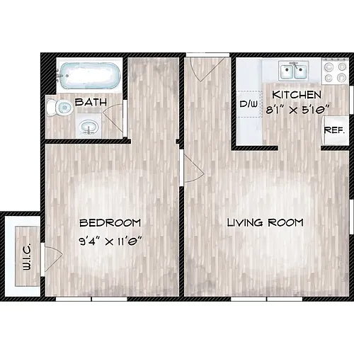 Floor plan One Bedroom