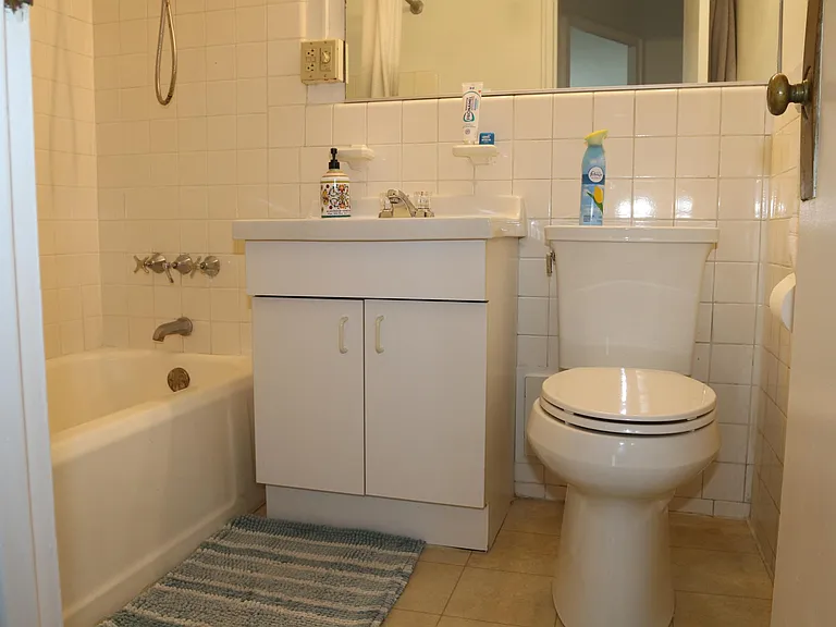 Bathroom with new full size toilet