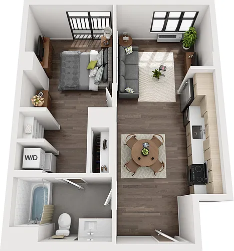 Floor plan 1 Bedroom J