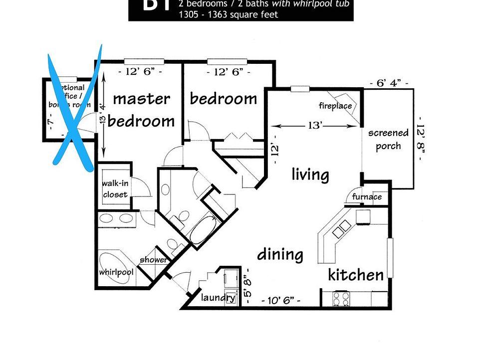 Layout; note: this unit does not have an office or bonus roo