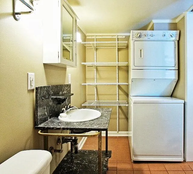 Bathroom storage + washer/dryer