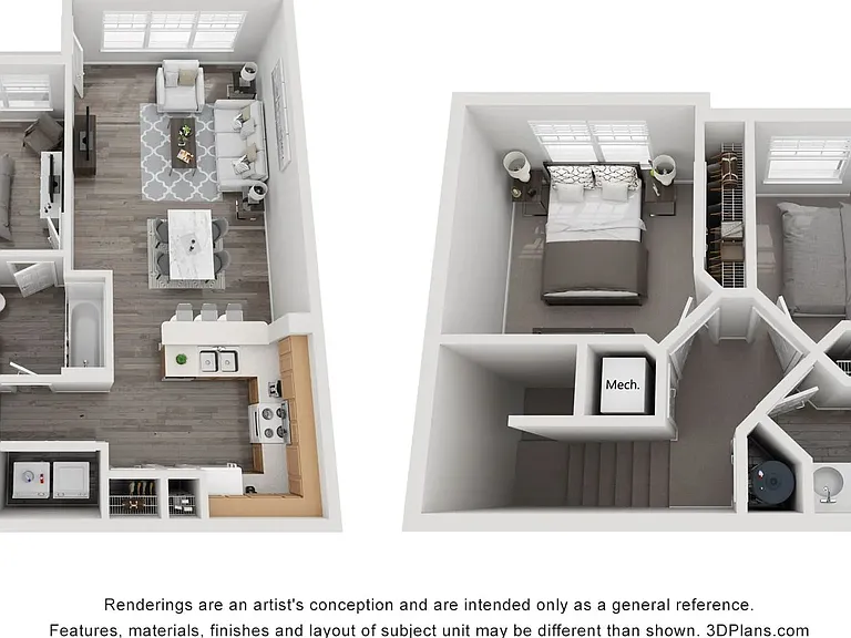 A 3D rendering of The Willow floor plan