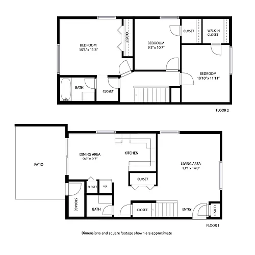 Floor plan 3 Bedroom / 1.5 Bath