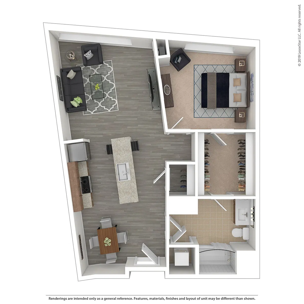 Floor plan A08.1 - 1 bed/1 bath