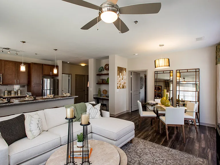 Living Room with Attached Dining Room