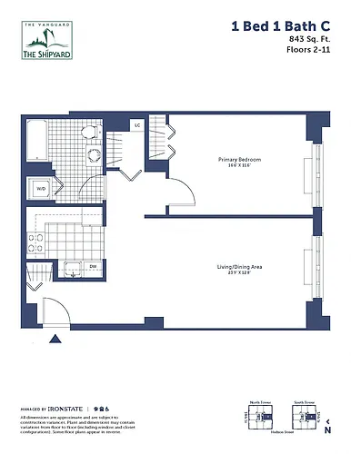 Floor plan 1 Bed 1 Bath C