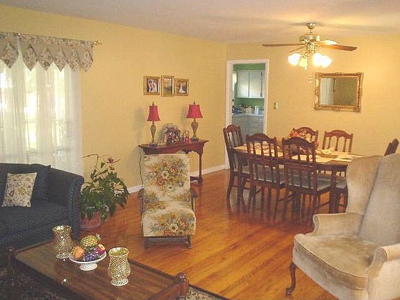 Living room open to dining