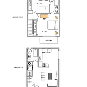 Floor plan 2 Bed 1.75 Bath Townhome