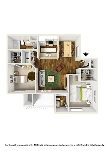 Floor plan B2 The Santa Maria - 2 Bedroom, 2 Bathroom