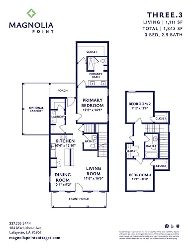 Floor plan 3 BR/2 BA