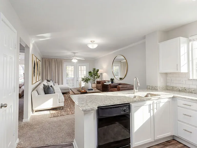 Stratford at Hillcrest Apartments Kitchen and Living Room Virtual Staging