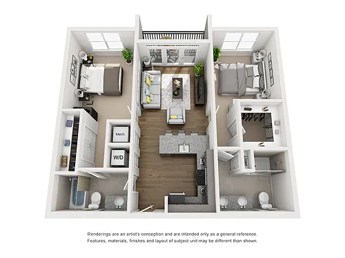 Floor plan Floor Plan H Two Bedroom / Two Bath w/Balcony
