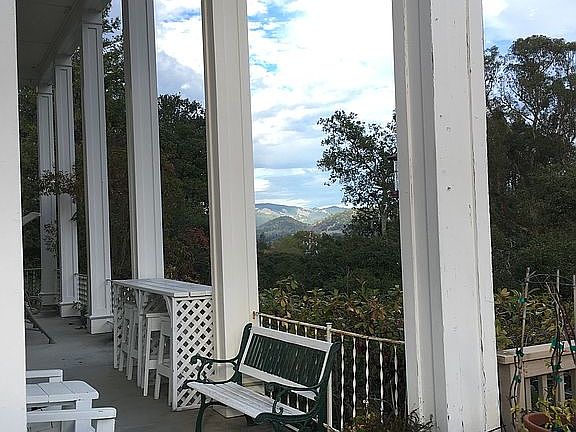 Pillars on front of house. 