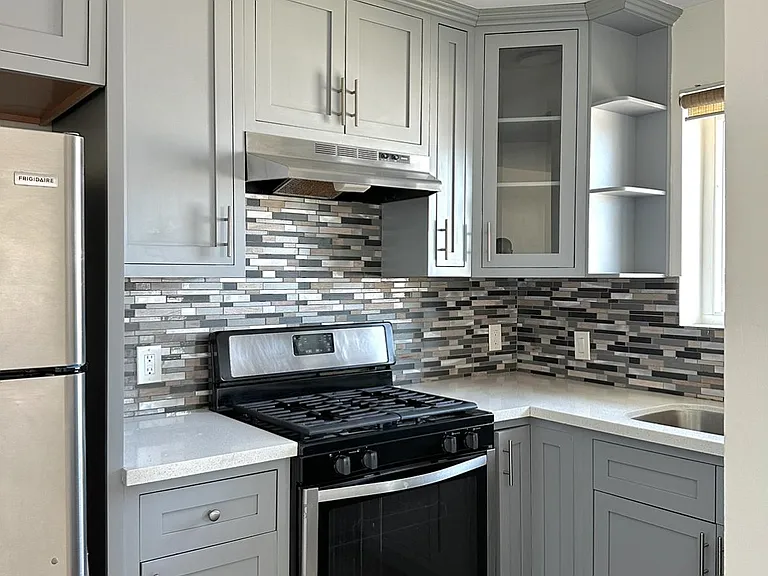 View of the kitchen.