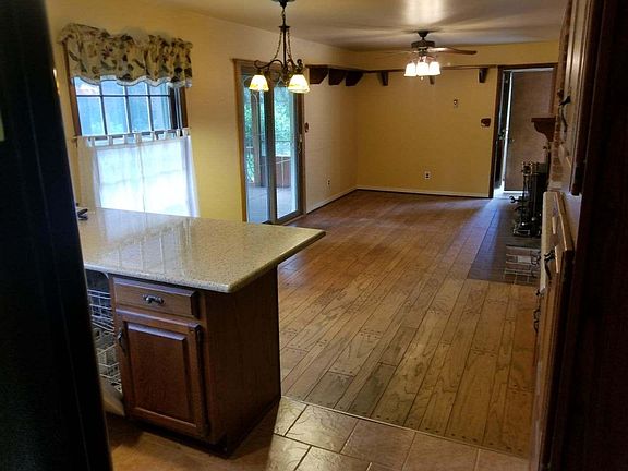 from kitchen into dining and sitting room