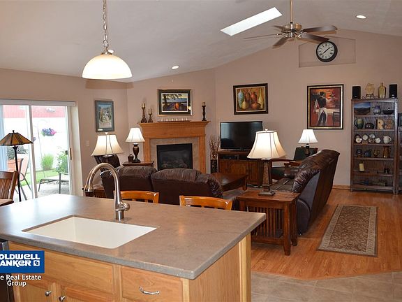 View of living room from kitchen.