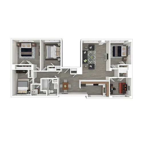 Floor plan Four Bed Two Bath